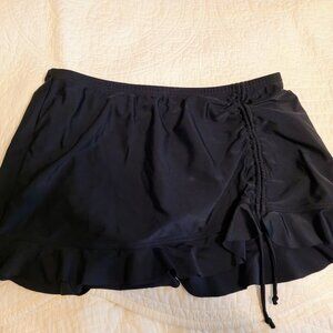 Swim Skirt Croft & Barrow, Black Flirty Skirt with Tie up and Ruffle Size 10